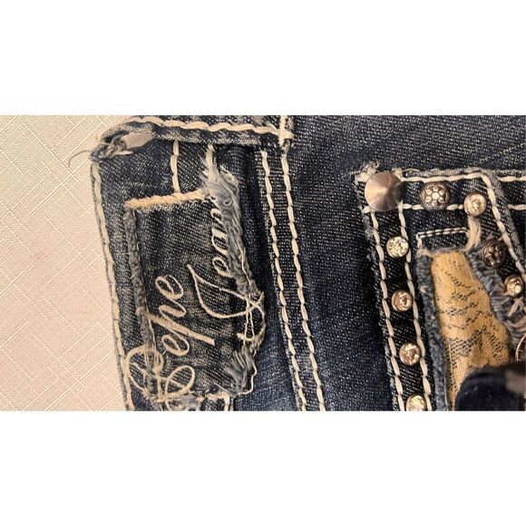 Pepe Jeans Womens Distressed Rolled Cuff Skinny Denim Low Rise Dark Wash Size 26 - Picture 9 of 13